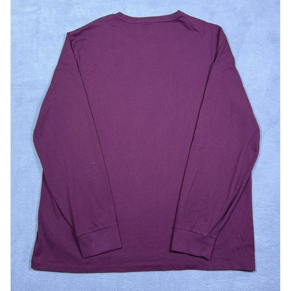 Polo Ralph Lauren T Shirt Mens XL Maroon Crew Neck Long Sleeve Normcore